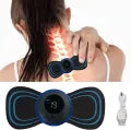 Portable EMS Mini Electric Neck Back Body Massager Cervical Electric Neck Back Massager Muscle Therapy Pressure Pain