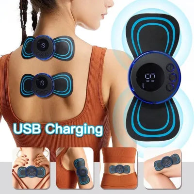 Portable EMS Mini Electric Neck Back Body Massager Cervical Electric Neck Back Massager Muscle Therapy Pressure Pain
