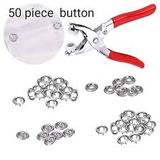 High Quality Metal Snap Buttons Press Plier_9.5mm Metal Sewing Prong Ring Buttons Clip Plier _Diy Button Punch Tool For Baby Clothes_abaya Ring Metal Button Presser Machine Fastener Snap Buttons Kit Tich Button Tool Kit (Homeducts)