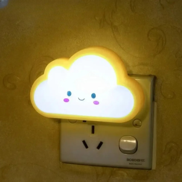 Smiley Cloud Plug-in Led Night Light – Soft Warm Glow Baby Lamp, Kids Night Light For Bedroom & Nursery (random Color)