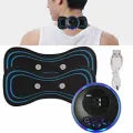 Portable EMS Mini Electric Neck Back Body Massager Cervical Electric Neck Back Massager Muscle Therapy Pressure Pain