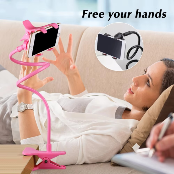 Mobile Phone Stand Holder Flexible And Power Full Grip – 360 Degree Rotating Mobile Stand Bedside Able Lazy Snake Mobile Phone Holder – Random Color